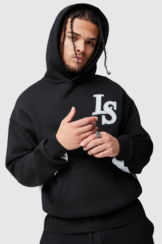 INITIAL HOOD - BLACK