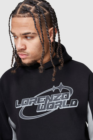 LORENZO WORLD HOOD - BLACK